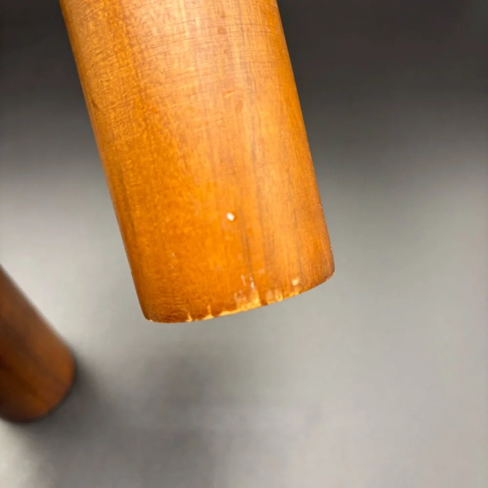 Vintage Danish Wood Salt Pepper Shakers MCM Cylinder‎ Walnut Brown Rare 6